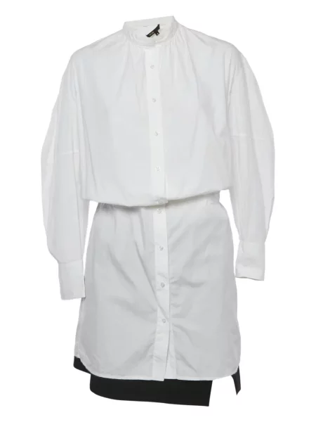 Rochie tip cămașă Maje de costum alb