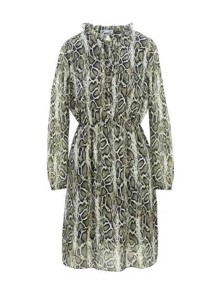 Obleka obleka Pri s potiskom z živalskim vzorcem črna