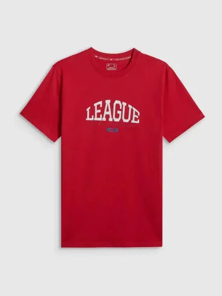 T-SHIRT 4F KOSZULKA SPORTOWA Z NADRUKIEM czerwona