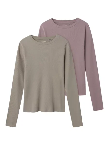 TWO SOON Tricou grej / pal roz
