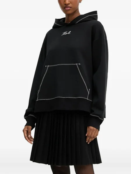 Hanorac cu glugă Karl Lagerfeld cu broderie negru