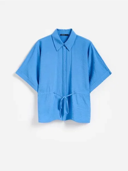 Reserved Tricou cu fundă albastru-deschis albastru