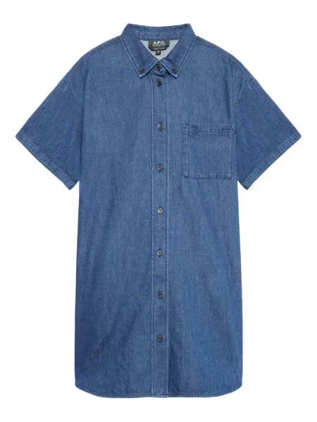 Rochie din denim A.p.c. scurtă de costum albastru
