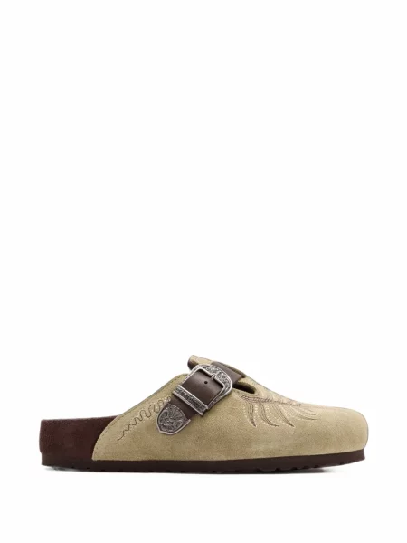 Papuci tip mules Birkenstock 1774 cu broderie cu cataramă