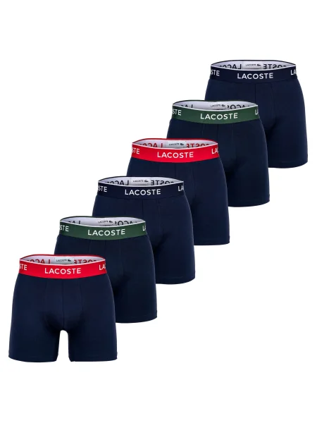 LACOSTE Boxerky zelená / červená / černá bílá