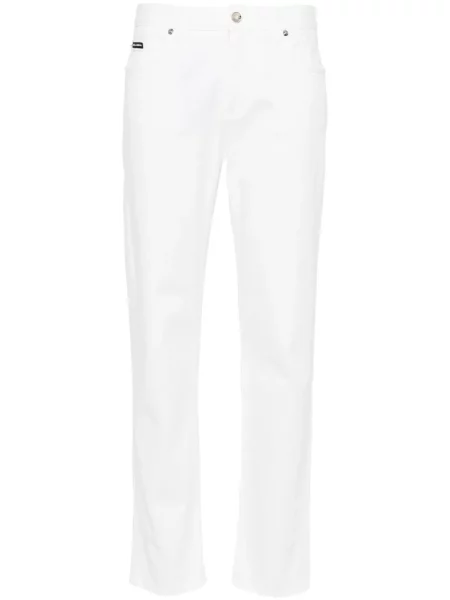 Blugi conici Dolce & Gabbana alb