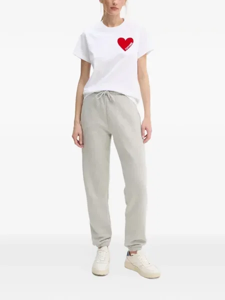 Tricou From Future cu motiv cu inimi alb
