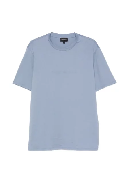 Kerek nyakú póló Emporio Armani nyomtatás kék