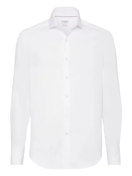 Cămașă Brunello Cucinelli din țesătură twill alb