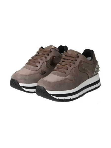Sneakersy Voile Blanche skórzane brązowe