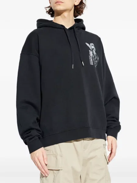 Hanorac cu glugă Dsquared2 cu glugă negru