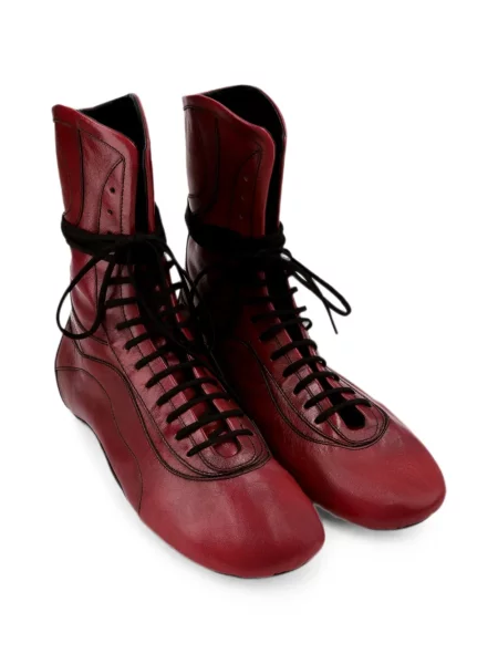 Sneakerși Dries Van Noten din piele roșu