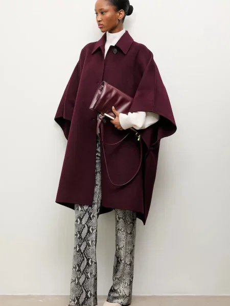 Вовняне пальто Answear.LAB бордовий