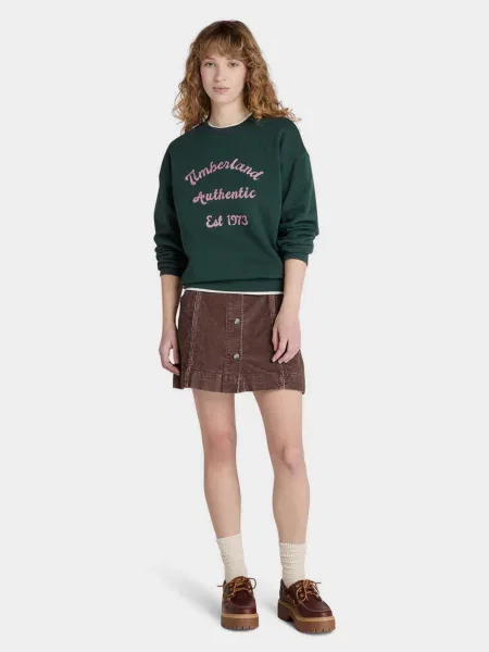 Спідниця міні Timberland Washed Corduroy бавовна/еластан коричневий