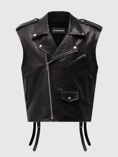 Шкіряний жилет Faltin Perfecto Ann Demeulemeester чорний