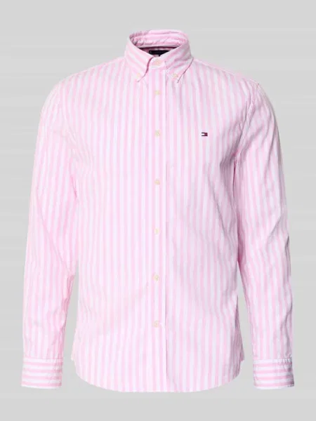 Koszula casualowa o kroju regular fit z popeliny bawełnianej Tommy Hilfiger różowa