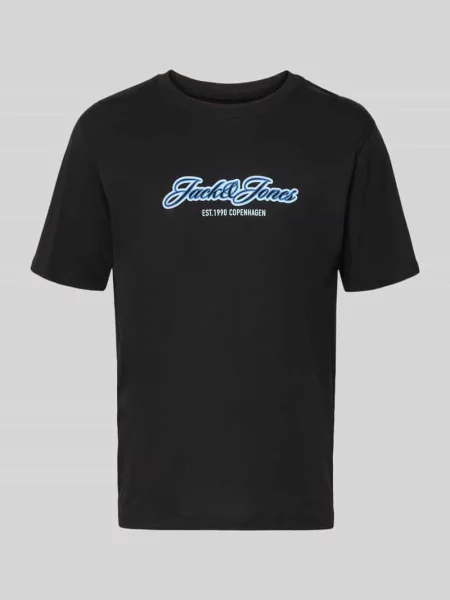 T-shirt o kroju regular fit z nadrukiem z logo Jack & Jones czarna