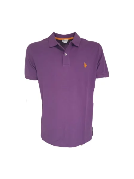 Koszulka polo U.s Polo Assn. z logo fioletowa