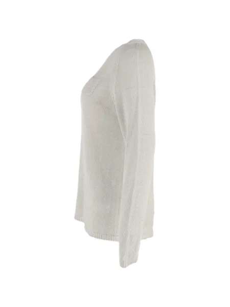 Pulover Max Mara cu decolteu rotund lung gri