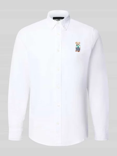 Koszula casualowa o kroju slim fit z kołnierzykiem typu button down Chill Pill biała