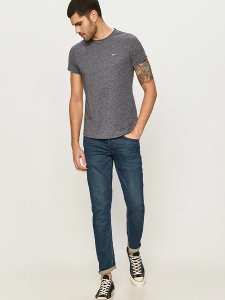 Tommy Jeans t-shirt gładki niebieski
