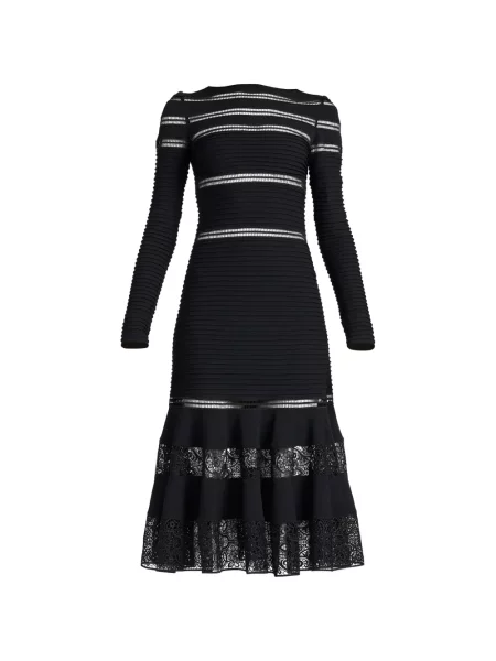 Rochie midi Tadashi Shoji din dantelă negru