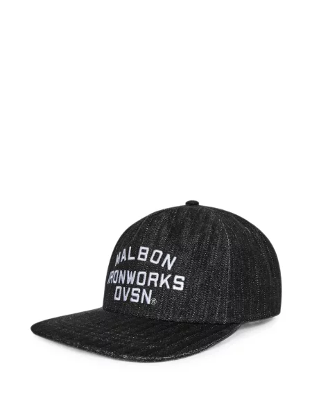Golf șapcă Malbon Golf cu model herringbone negru