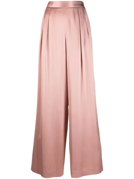 Pantaloni Fabiana Filippi din satin plisate roz