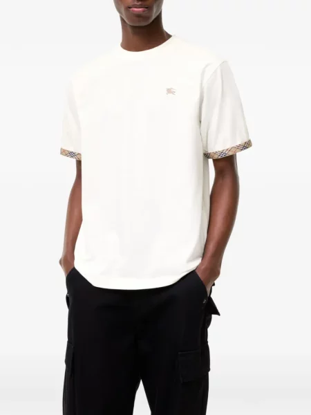 Tricou Burberry în carouri alb