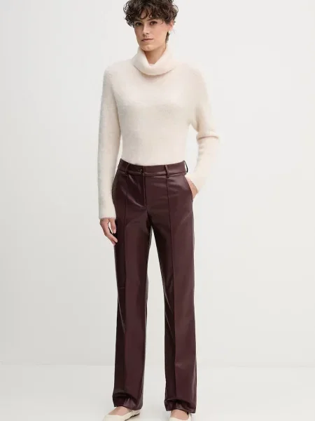 Sandro Ferrone sweter z dodatkiem alpaki z golfem beżowy