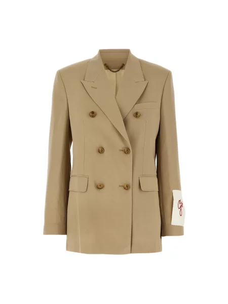 Marynarka Golden Goose wełniana dwurzędowa beżowa