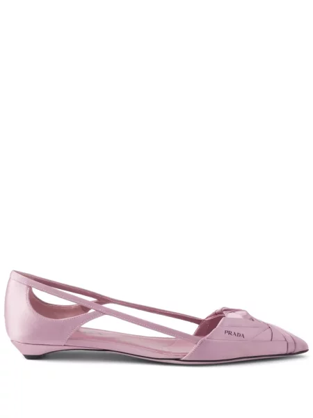 Balerini Prada din satin roz