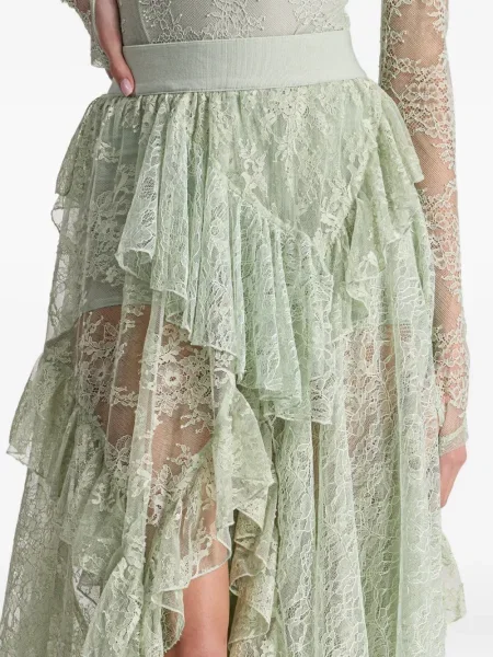 Fustă Alice + Olivia din dantelă verde