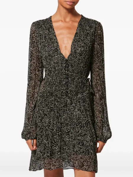Rochie mini Marant Etoile cu model floral de costum negru