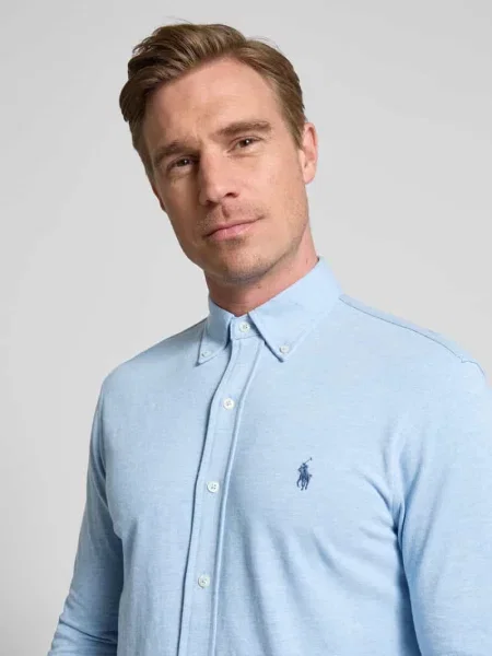 Koszula casualowa z listwą guzikową Polo Ralph Lauren niebieska