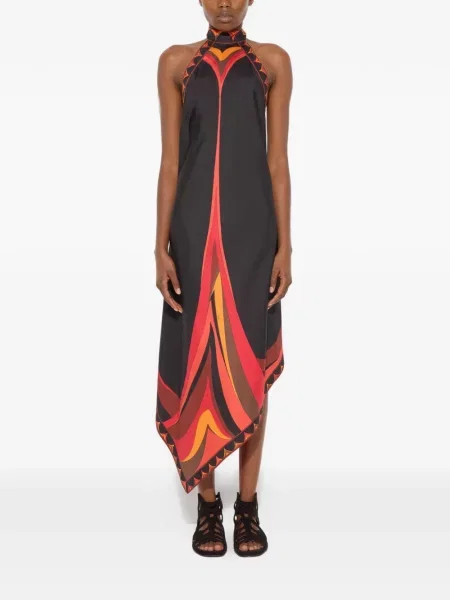 Rochie Pucci de mătase cu imagine negru