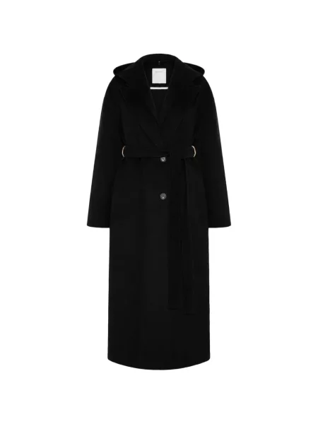 Palton Sportmax cu glugă negru
