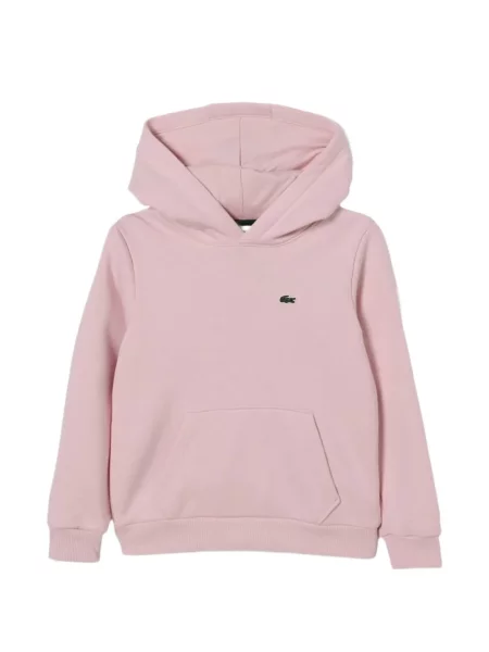 Bluza z kapturem dziecięca Lacoste różowa