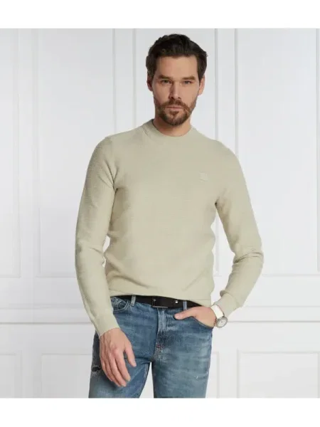 BOSS ORANGE Pulover Anion cu adaos de cașmir bej