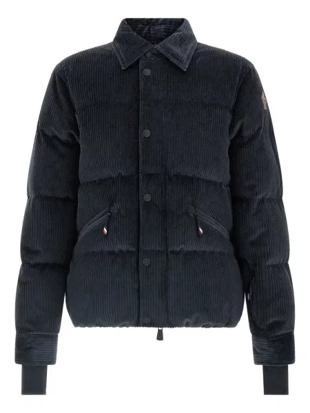Geacă cu puf Moncler Grenoble de catifea cord albastru