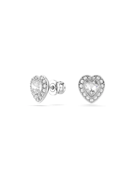 Kolczyki Swarovski eleganckie w serca szare