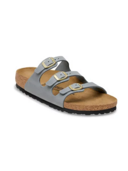 Klapki Birkenstock skórzane szare
