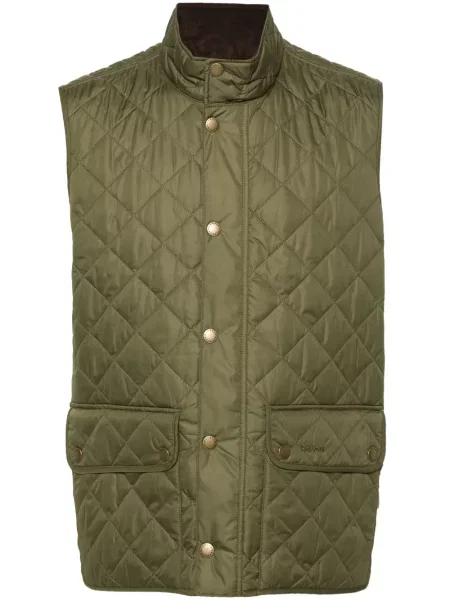 Vestă Barbour cu broderie verde