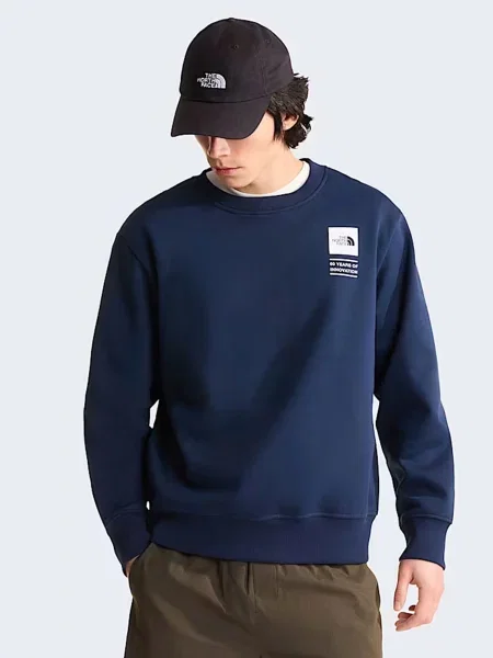 Світшот The North Face U TNF CELEBRATION RELAXED CREW бавовна/поліестер синій