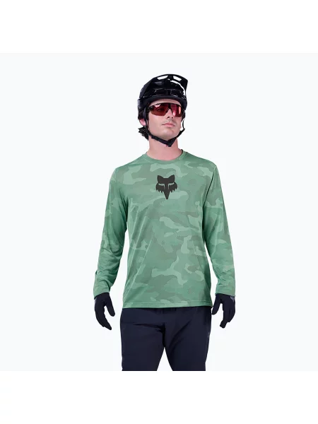 Cyklistické tričko Longsleeve Fox Racing Ranger Tru Dri pine zelené