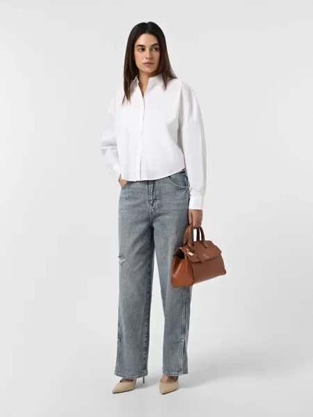 Широкие джинсы Armani Exchange голубые