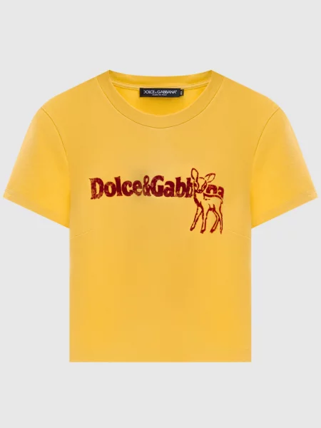 Футболка з фактурним принтом Dolce&gabbana жовта