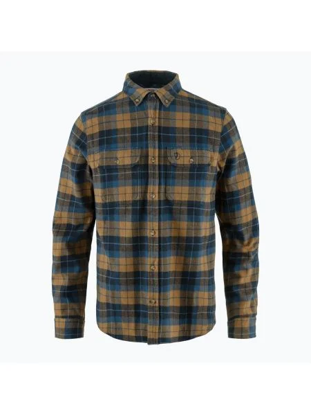Мъжка фланелена риза Fjällräven Singi Heavy Flannel dark navy/buckwheat brown кафяво