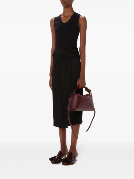 Drapiruotas midi sijonas Jw Anderson iki kelių juoda