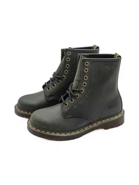 Trzewiki Dr. Martens skórzane zielone